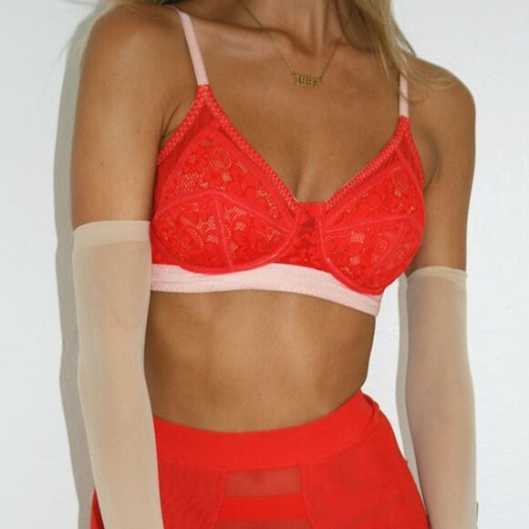 Revolve We Are HAH On Point Bra in Blood Orange Size 30-36A - Picture 1 of 2